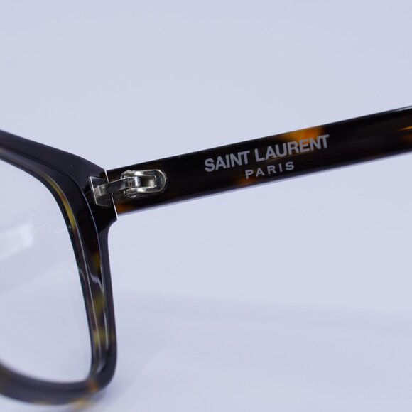 Saint Laurent SL458/F 002 Eyeglasses Dark Havana 55mm Rectangle Frame - Picture 7 of 11